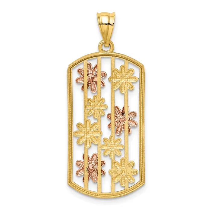 Rings Goldia 14k Twotone Gold wWhite Rhodium Framed Daisy Pendant