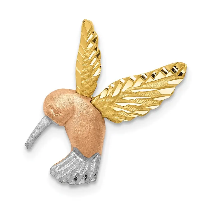 Rings Goldia 14k Twotone Gold wWhite Rhodium Satin Diamondcut Hummingbird Slide Rings Goldia 14k Twotone Gold wWhite Rhodium Satin Diamondcut Hummingbird Slide