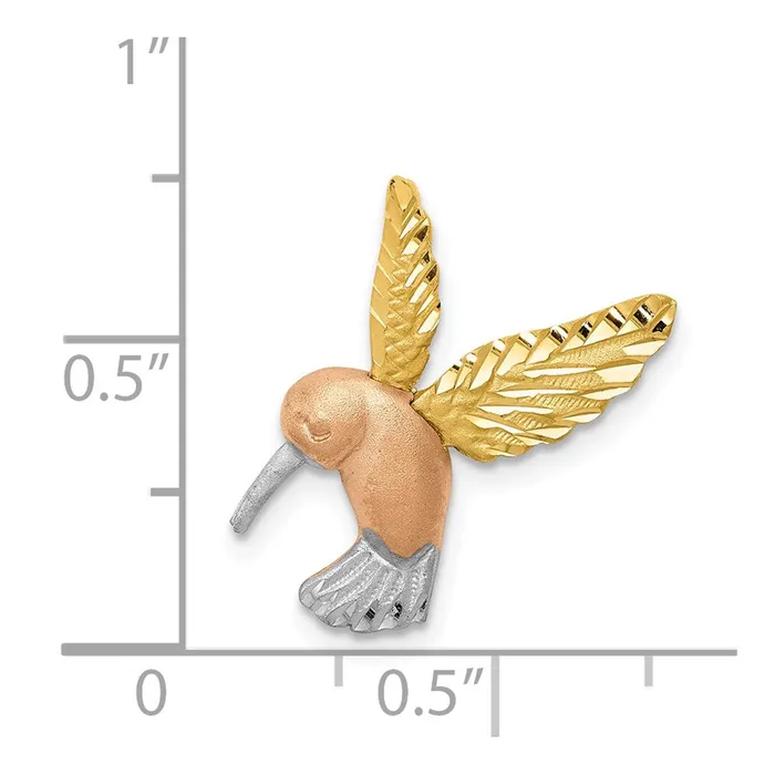 Rings Goldia 14k Twotone Gold wWhite Rhodium Satin Diamondcut Hummingbird Slide