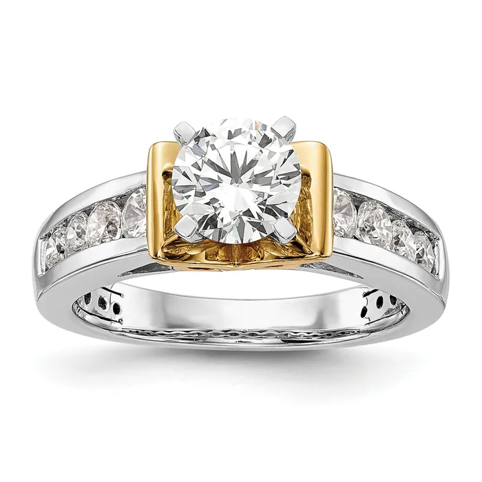 Rings Goldia 14k Twotone Two Tone 58 Ct Lab Grown Diamond VSSI G Peg Set Engagement Ring Rings Goldia 14k Twotone Two Tone 58 Ct Lab Grown Diamond VSSI G Peg Set Engagement Ring