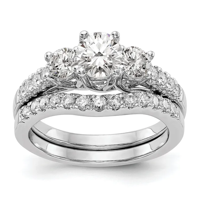 Rings Goldia 14k White Gold 1 15 Ct Lab Grown Diamond VSSI G Three Stone Engagement Ring