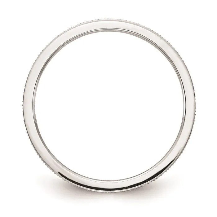 Rings Goldia 14K White Gold 12mm Line Pattern Stackable Band