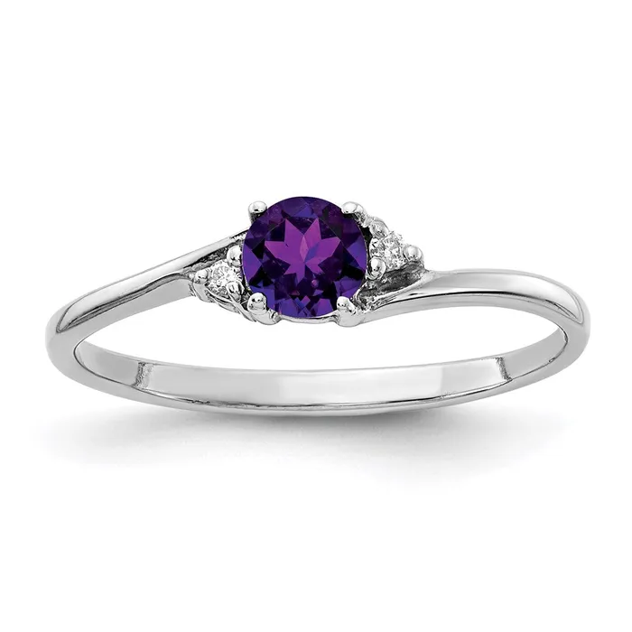 Rings Goldia 14k White Gold 4mm Amethyst A Real Diamond ring