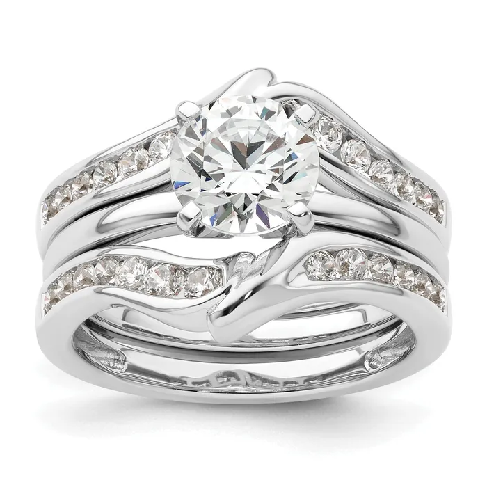 Rings Goldia 14k White Gold 58 Ct Lab Grown Diamond VSSI G Ring Guard