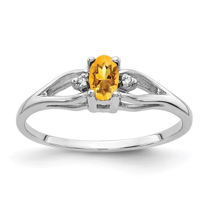 Rings Goldia 14k White Gold 5x3mm Oval Citrine A Real Diamond ring