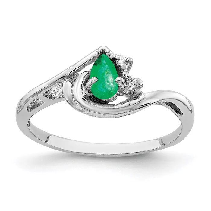 Rings Goldia 14k White Gold 5x3mm Pear Emerald A Real Diamond ring