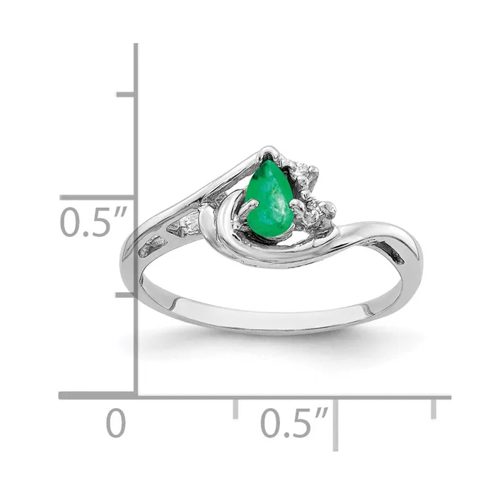 Rings Goldia 14k White Gold 5x3mm Pear Emerald A Real Diamond ring