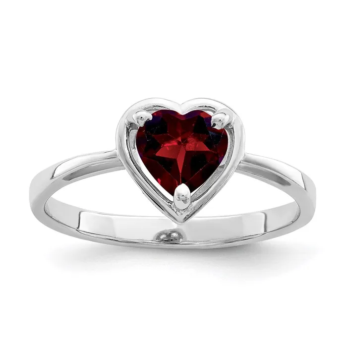 Rings Goldia 14k White Gold 6mm Heart Garnet ring