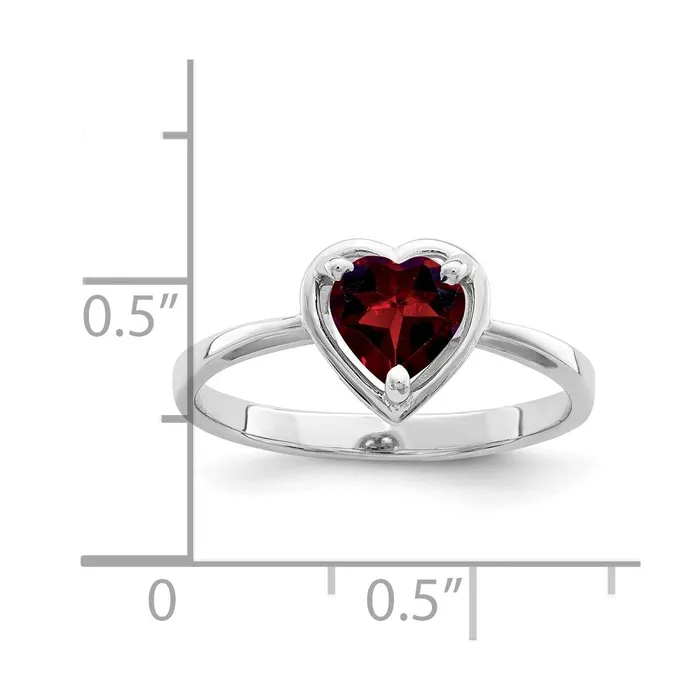 Rings Goldia 14k White Gold 6mm Heart Garnet ring