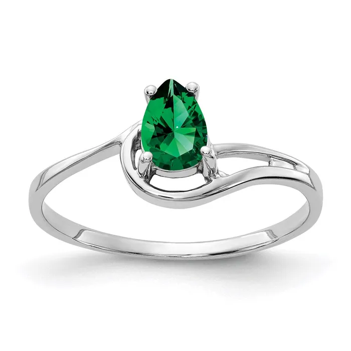 Rings Goldia 14k White Gold 6x4mm Pear Mount St Helens ring