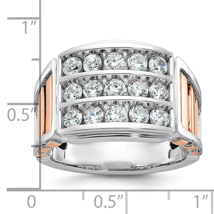 Rings Goldia 14k WhiteRose Gold Twotone Gold WhiteRose Gold Mens 15 carat Diamond Complete Ring