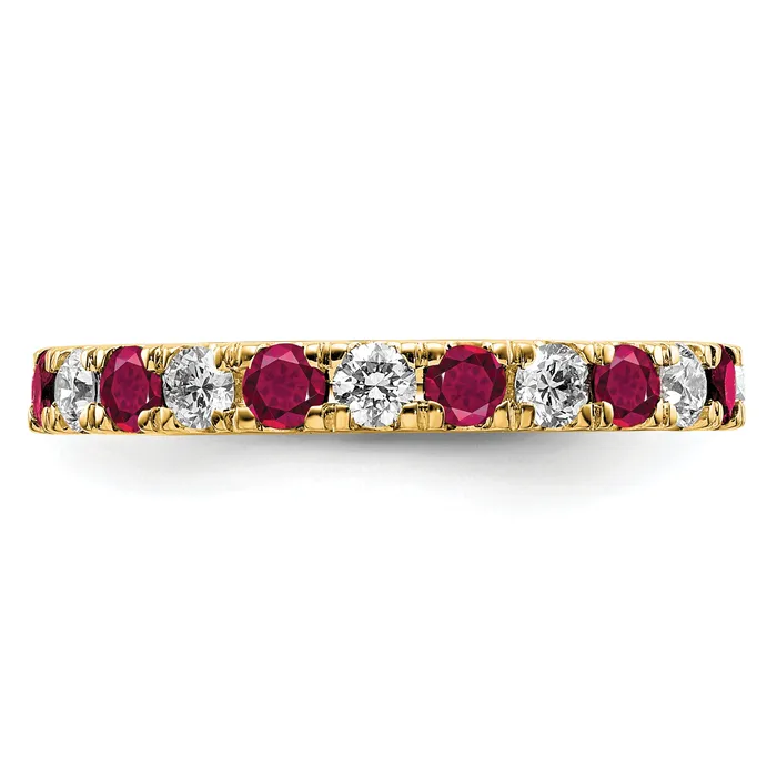 Rings Goldia 14k Yellow Gold 34 Ct Lab Grown Diamond VSSI G and Lab Created Ruby Eternity Band Ring