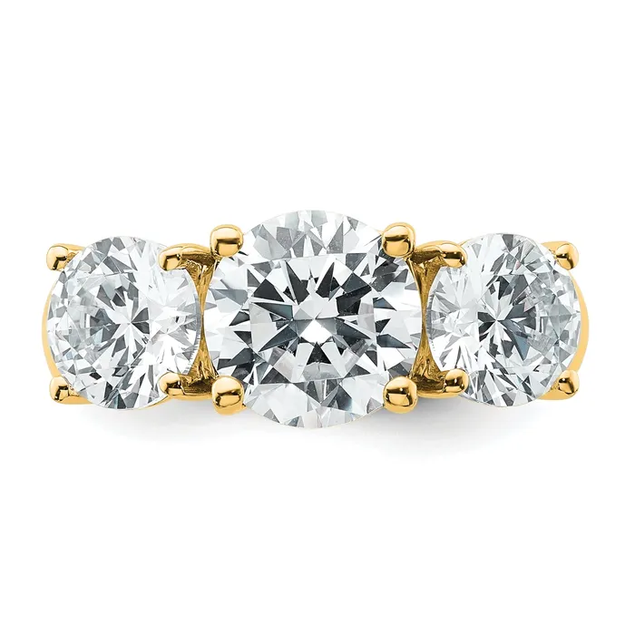 Rings Goldia 14k Yellow Gold 4 Ct Lab Grown Diamond VSSI G Three Stone Engagement Ring