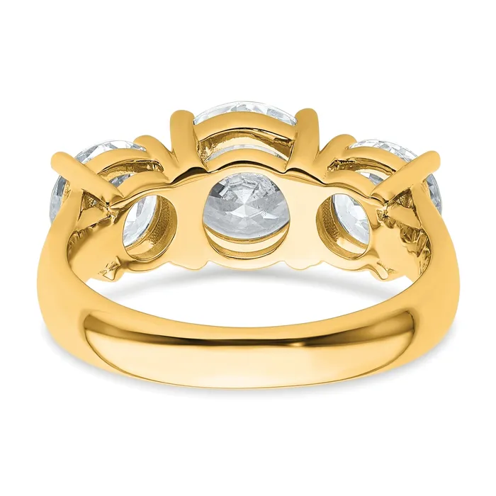 Rings Goldia 14k Yellow Gold 4 Ct Lab Grown Diamond VSSI G Three Stone Engagement Ring