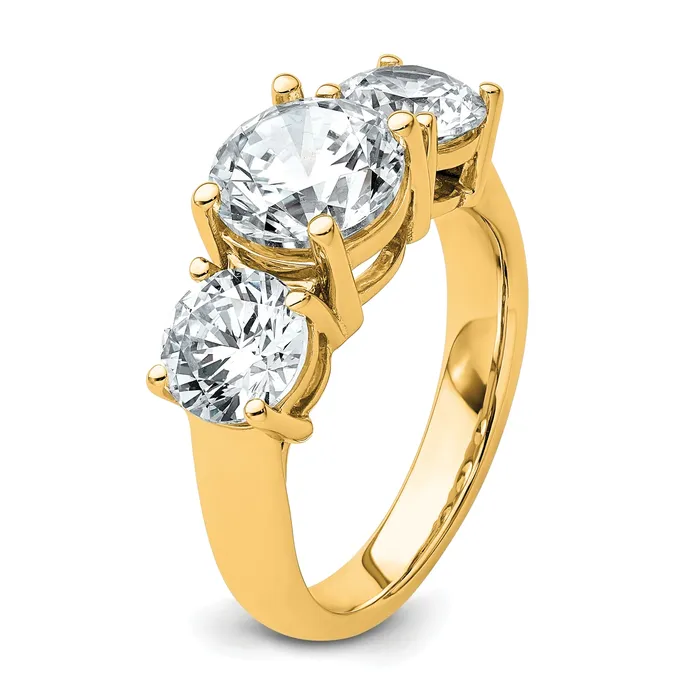 Rings Goldia 14k Yellow Gold 4 Ct Lab Grown Diamond VSSI G Three Stone Engagement Ring