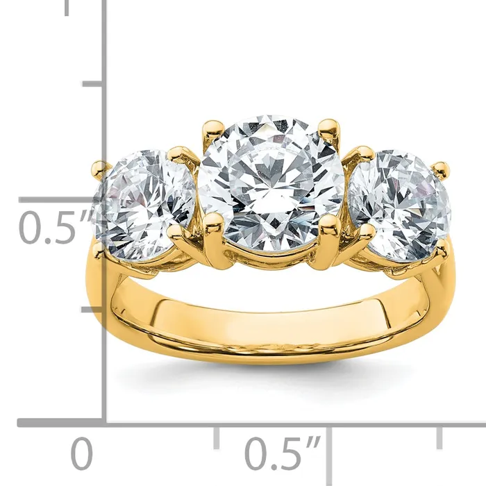 Rings Goldia 14k Yellow Gold 4 Ct Lab Grown Diamond VSSI G Three Stone Engagement Ring