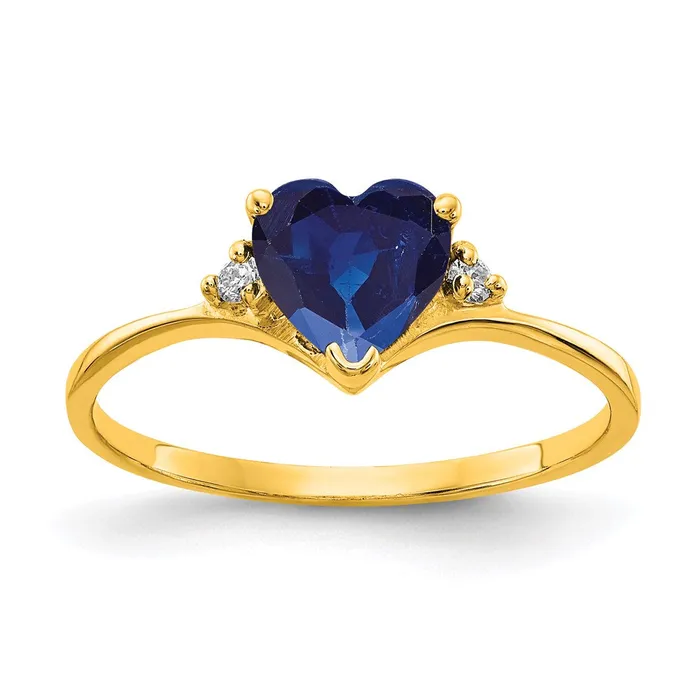 Rings Goldia 14K Yellow Gold 6mm Heart Sapphire A Real Diamond ring