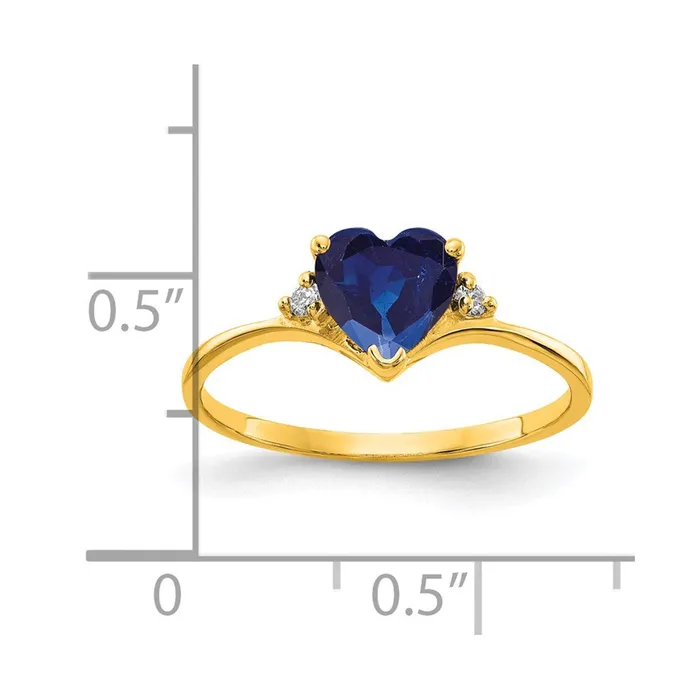 Rings Goldia 14K Yellow Gold 6mm Heart Sapphire A Real Diamond ring