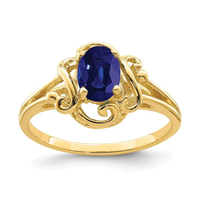 Rings Goldia 14K Yellow Gold 7x5mm Oval Sapphire ring