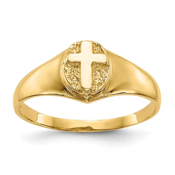 Rings Goldia 14K Yellow Gold Childs Polished Cross Ring