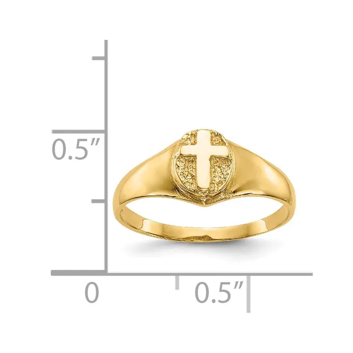 Rings Goldia 14K Yellow Gold Childs Polished Cross Ring