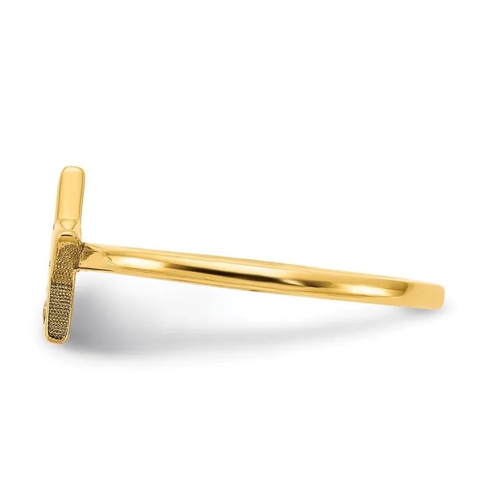 Rings Goldia 14K Yellow Gold Initial Star with Real Diamond Signet Ring