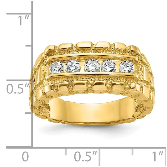 Rings Goldia 14k Yellow Gold Mens 13 carat Diamond Nugget Complete Ring