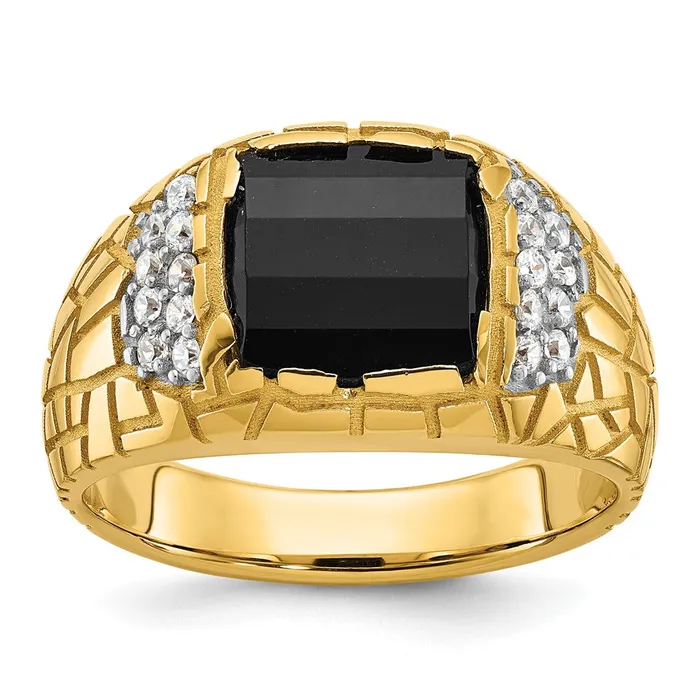 Rings Goldia 14k Yellow Gold Mens Onyx and 14 carat Diamond Nugget Complete Ring Rings Goldia 14k Yellow Gold Mens Onyx and 14 carat Diamond Nugget Complete Ring