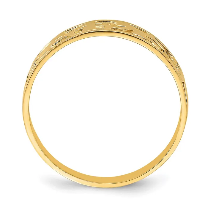 Rings Goldia 14K Yellow Gold Textured and Polished Dove Engraved Band
