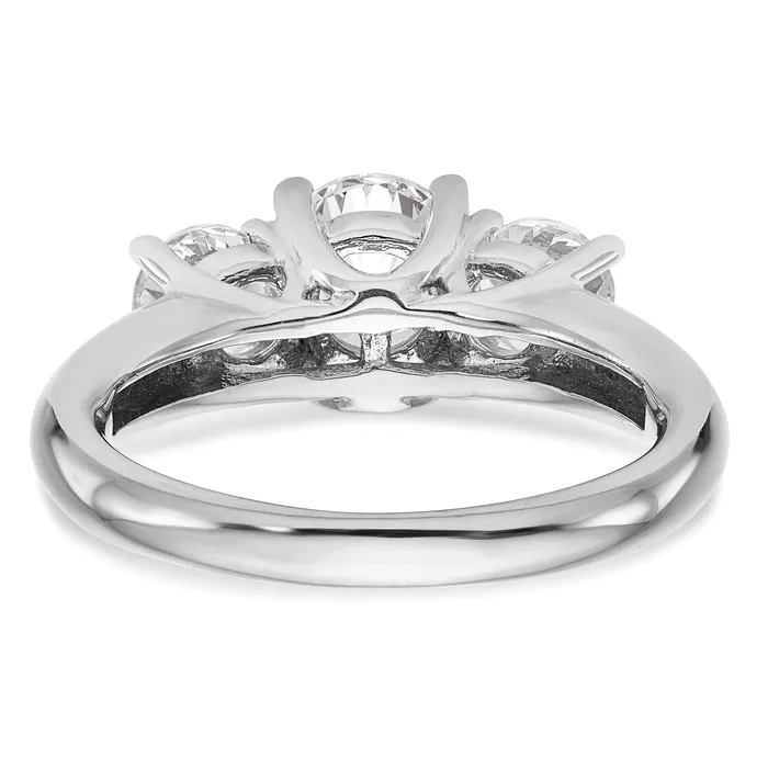 Rings Goldia 200ct CZ Solid Real 14K White Gold 3Stone Engagement Ring