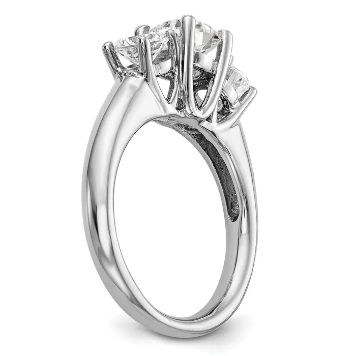 Rings Goldia 200ct CZ Solid Real 14K White Gold 3Stone Engagement Ring