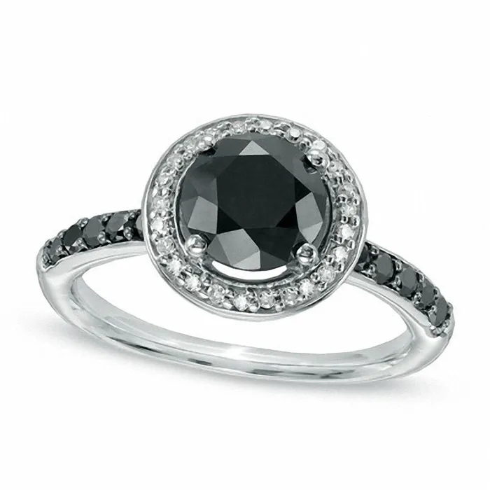 Rings Goldia 275 CT TW Enhanced Black and White Natural Diamond Frame Ring in Solid 10K White Gold Rings Goldia 275 CT TW Enhanced Black and White Natural Diamond Frame Ring in Solid 10K White Gold