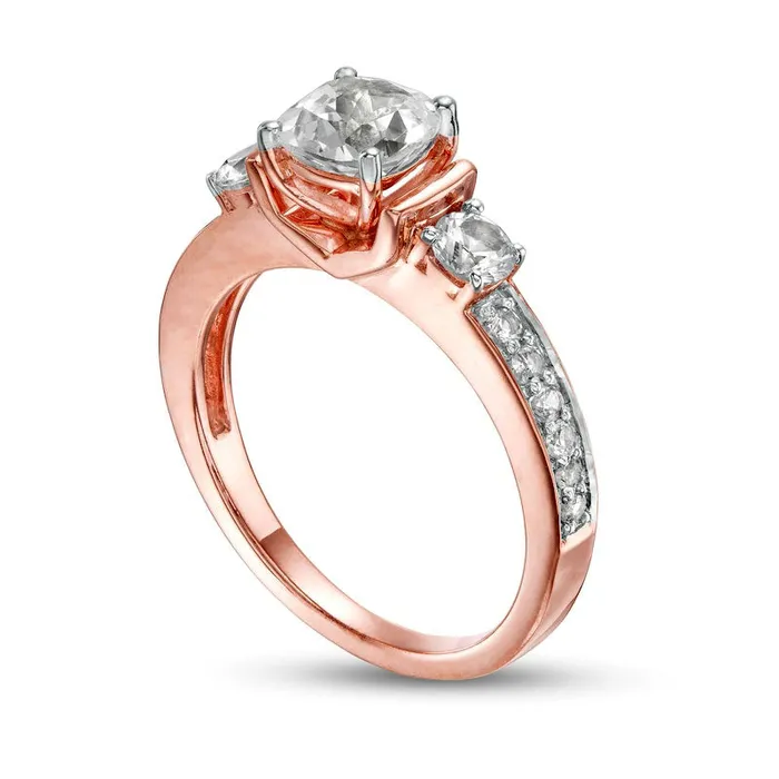 Rings Goldia 60mm CushionCut LabCreated White Sapphire Collar Ring in Sterling Silver with Solid 14K Rose Gold Plate Rings Goldia 60mm CushionCut LabCreated White Sapphire Collar Ring in Sterling Silver with Solid 14K Rose Gold Plate