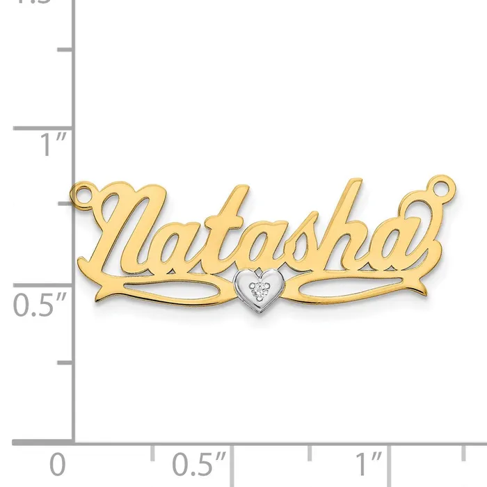 Rings Goldiacom 14k Two tone 005ct Diamond Name Plate