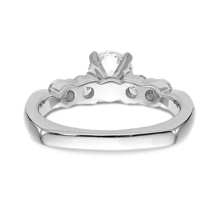 Rings Goldiacom 14K White Gold Diamond Peg Set CZ Engagement Ring
