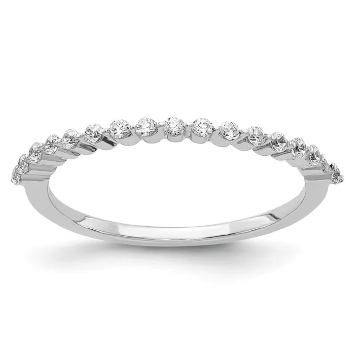 Rings Goldiacom 14k White Gold Fancy Real Diamond Band