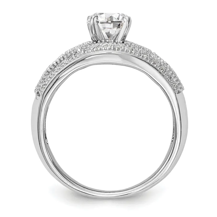 Rings Goldiacom 14K White Gold Peg Set Diamond Engagement Ring