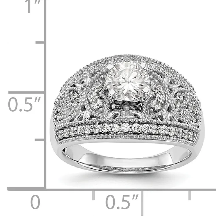 Rings Goldiacom 14K White Gold Peg Set Diamond Engagement Ring