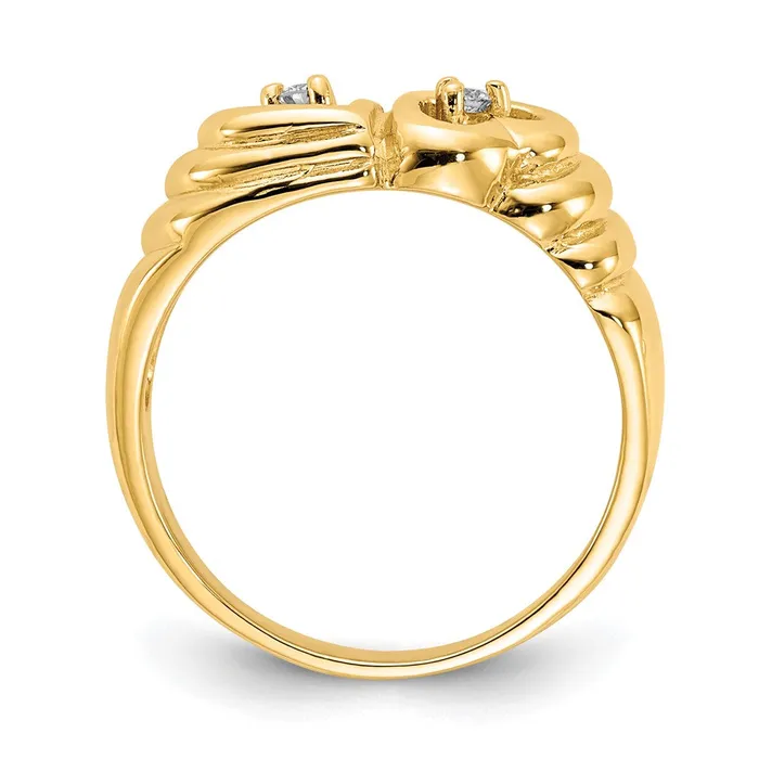 Rings Goldiacom 14K Yellow Gold VS Real Diamond heart ring