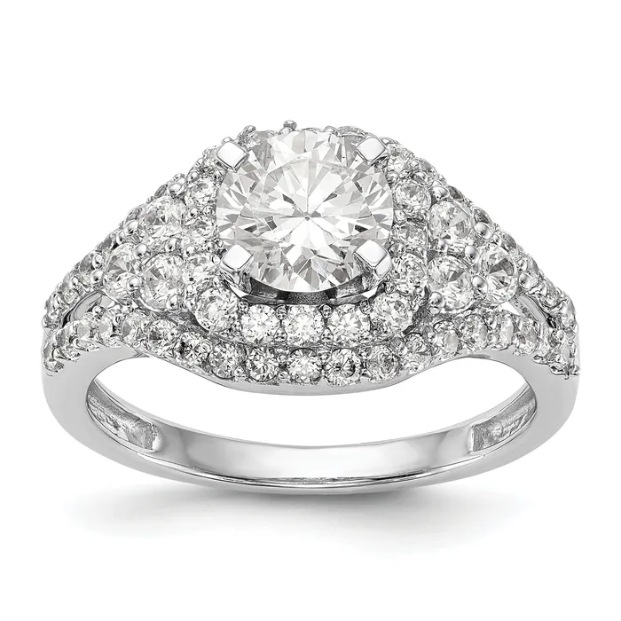 Rings Goldiacom 14kw Peg Set Simulated Diamond Halo Engagement Ring