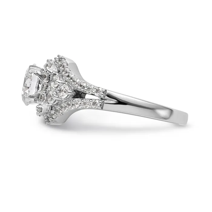 Rings Goldiacom 14kw Peg Set Simulated Diamond Halo Engagement Ring