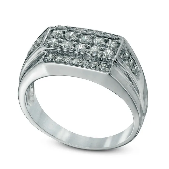 Rings Goldia Mens 075 CT TW Natural Diamond Ring in Sterling Silver Rings Goldia Mens 075 CT TW Natural Diamond Ring in Sterling Silver