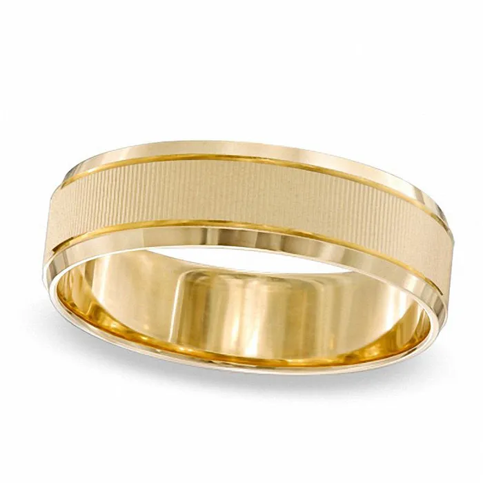 Rings Goldia Mens 60mm Wedding Band in Solid 10K Yellow Gold