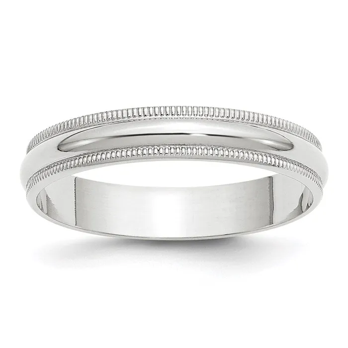 Rings Goldia Solid 10K White Gold 4mm Light Weight Milgrain Half Round MensWomens Wedding Band Ring Size 6 Rings Goldia Solid 10K White Gold 4mm Light Weight Milgrain Half Round MensWomens Wedding Band Ring Size 6