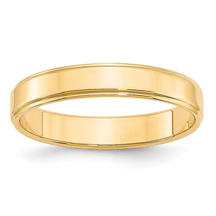 Rings Goldia Solid 10K Yellow Gold 4mm Flat with Step Edge MensWomens Wedding Band Ring Size 95 Rings Goldia Solid 10K Yellow Gold 4mm Flat with Step Edge MensWomens Wedding Band Ring Size 95