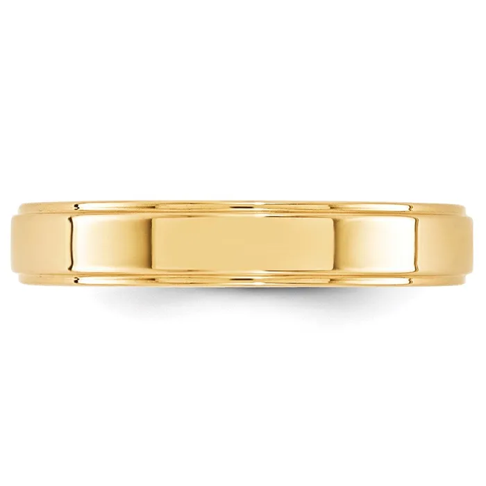 Rings Goldia Solid 10K Yellow Gold 4mm Flat with Step Edge MensWomens Wedding Band Ring Size 95 Rings Goldia Solid 10K Yellow Gold 4mm Flat with Step Edge MensWomens Wedding Band Ring Size 95