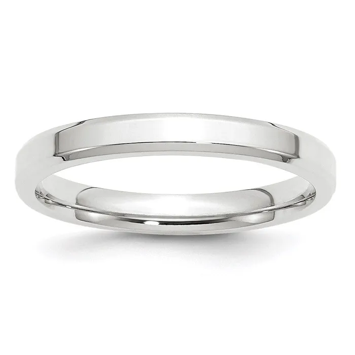 Rings Goldia Solid 14K White Gold 3mm Bevel Edge Comfort Fit MensWomens Wedding Band Ring Size 6 Rings Goldia Solid 14K White Gold 3mm Bevel Edge Comfort Fit MensWomens Wedding Band Ring Size 6