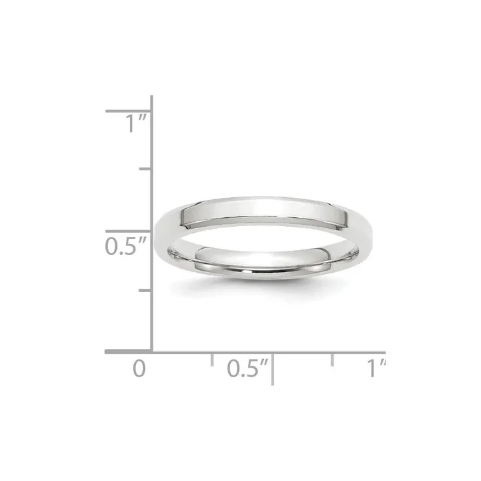 Rings Goldia Solid 14K White Gold 3mm Bevel Edge Comfort Fit MensWomens Wedding Band Ring Size 6 Rings Goldia Solid 14K White Gold 3mm Bevel Edge Comfort Fit MensWomens Wedding Band Ring Size 6
