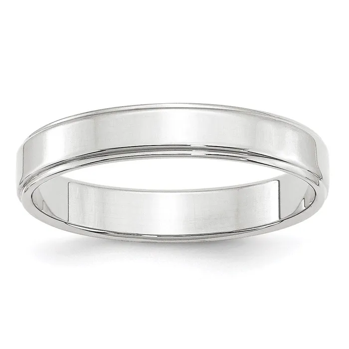 Rings Goldia Solid 14K White Gold 4mm Flat with Step Edge MensWomens Wedding Band Ring Size 115 Rings Goldia Solid 14K White Gold 4mm Flat with Step Edge MensWomens Wedding Band Ring Size 115