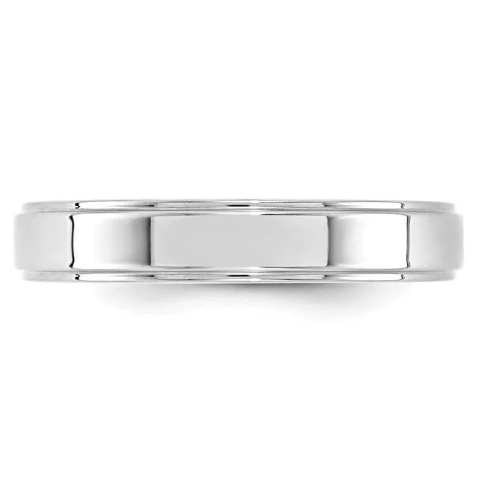 Rings Goldia Solid 14K White Gold 4mm Flat with Step Edge MensWomens Wedding Band Ring Size 115 Rings Goldia Solid 14K White Gold 4mm Flat with Step Edge MensWomens Wedding Band Ring Size 115